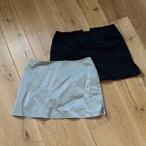 French Connection Black and Cream Mini Skirt Set